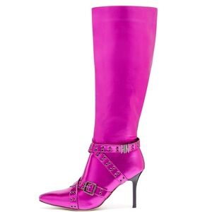 NII HAI PINK METALLIC BOOTS